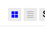 The grid and list view toggle, with the inactive list icon barely visible against its light grey button.